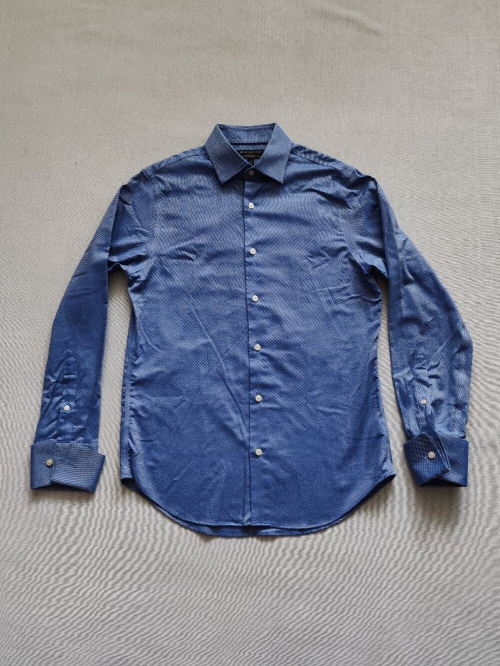 Banana Republic Men's Slim Fit Non-Iron Dress Shirt Blue Texture 14-14.5 S